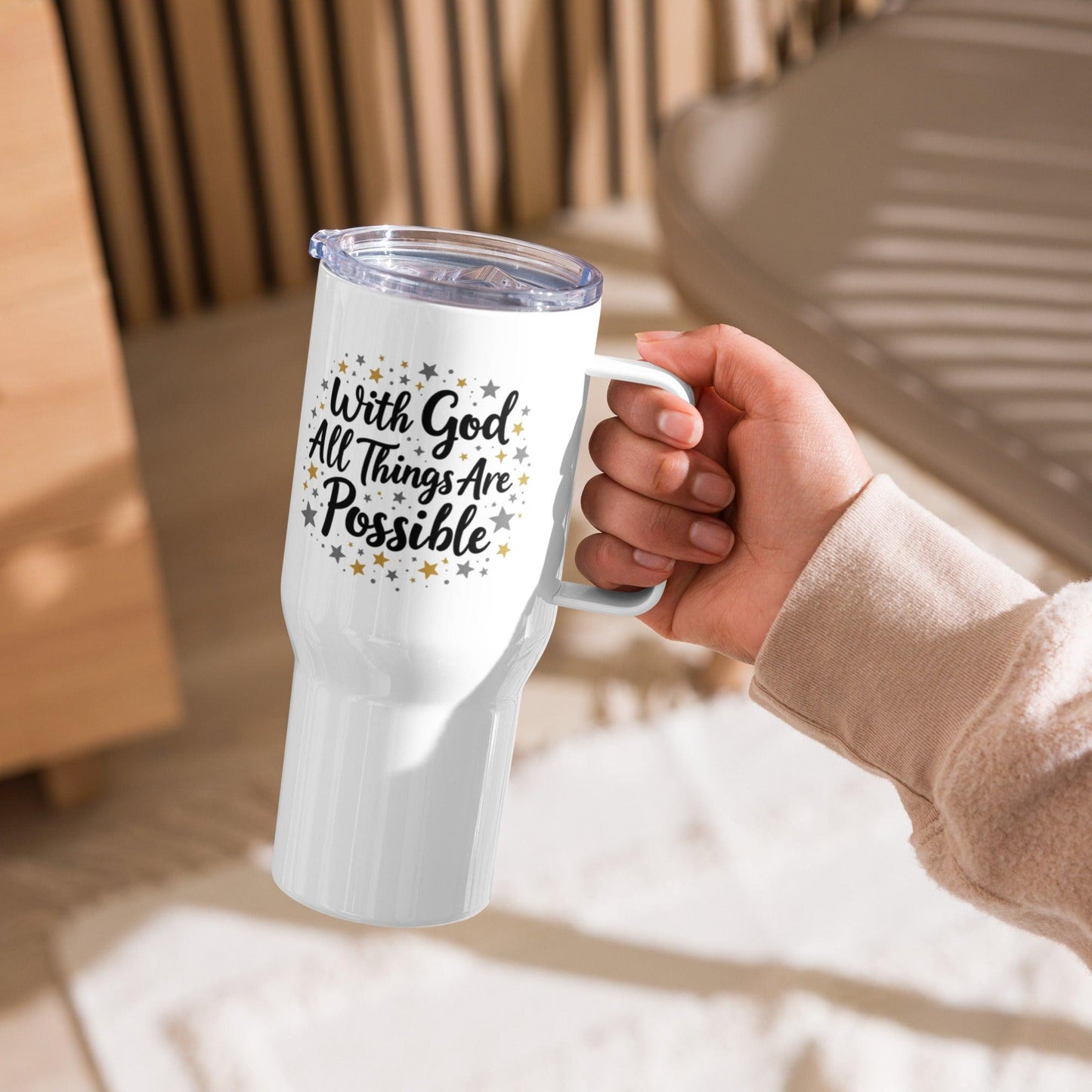 Travel Mug with "with God all things are possible" - Collections by Moke 88989761