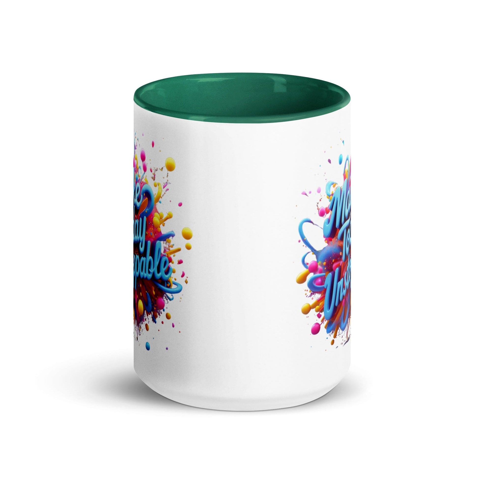 Collections by Moke Mug Mug with Color Inside with 3D render of "Make Today Unstoppable"