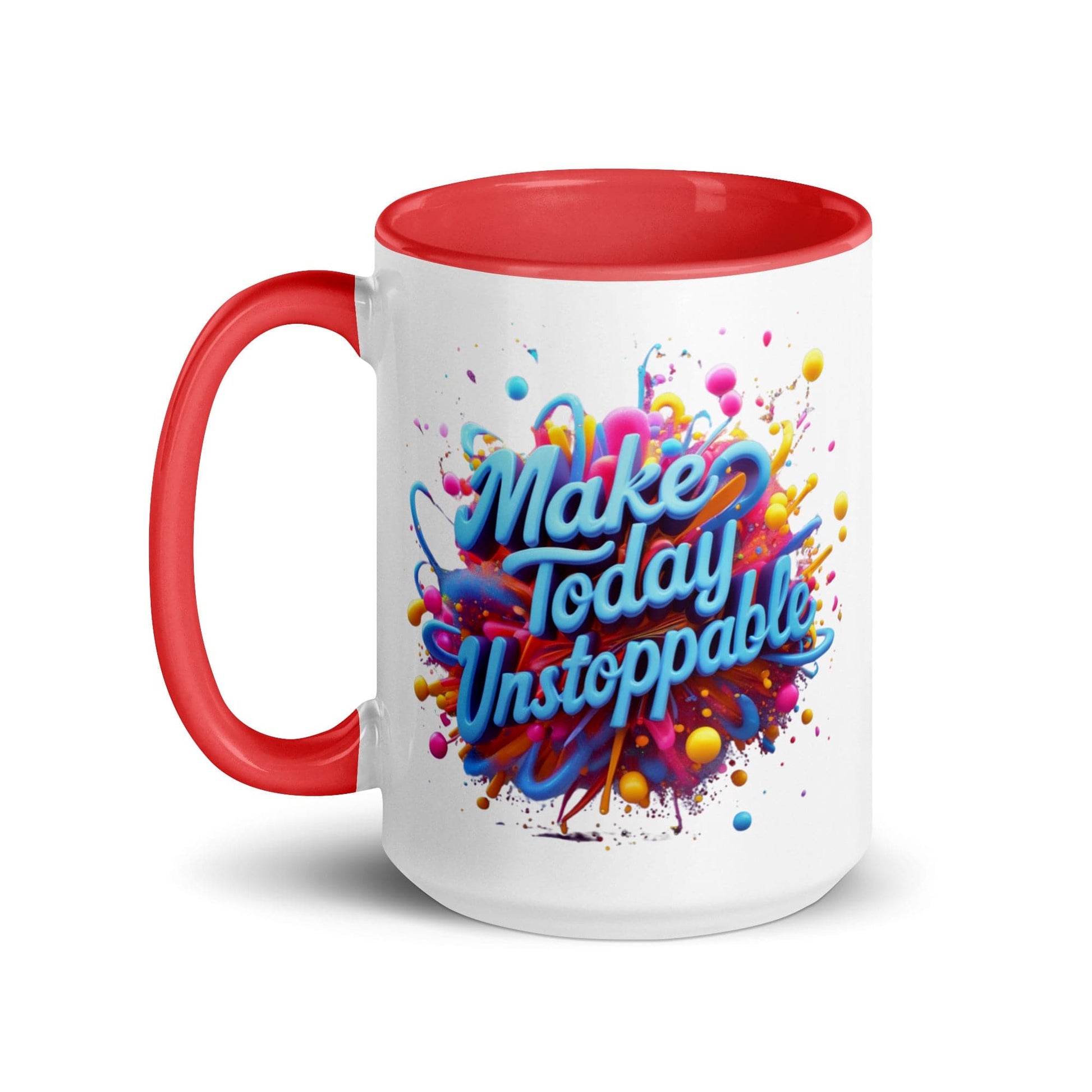 Collections by Moke Mug Mug with Color Inside with 3D render of "Make Today Unstoppable"