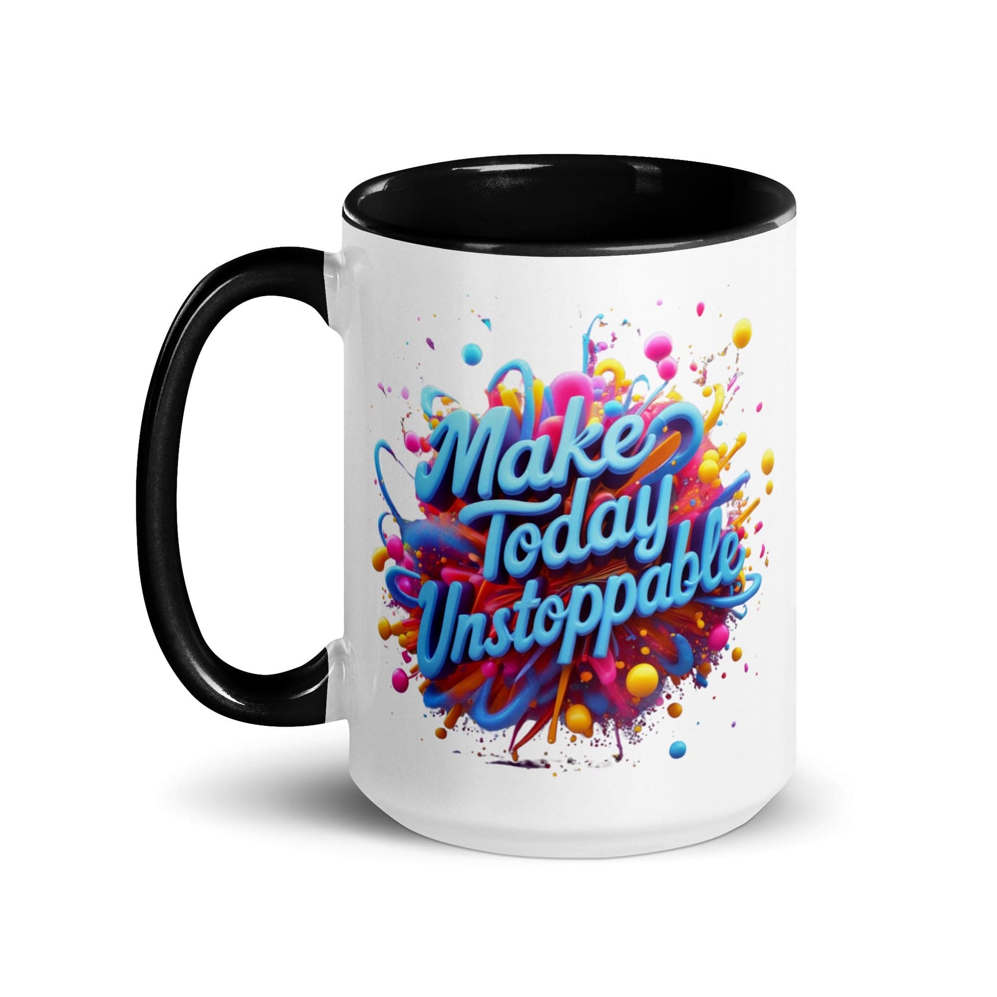 Collections by Moke Mug Mug with Color Inside with 3D render of "Make Today Unstoppable"