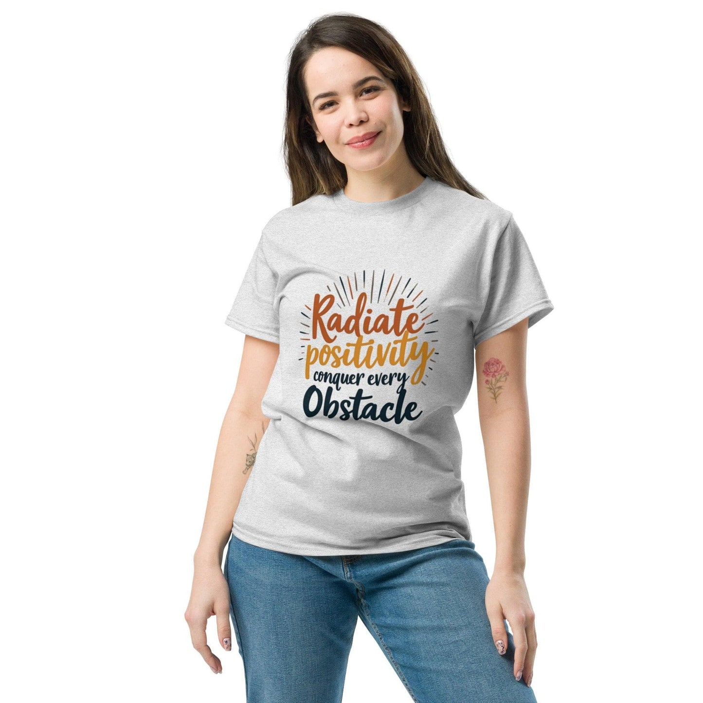 Collections by Moke Short Sleeve T-Shirt Ash / S Classic T-shirt with "conquer every obstacle"