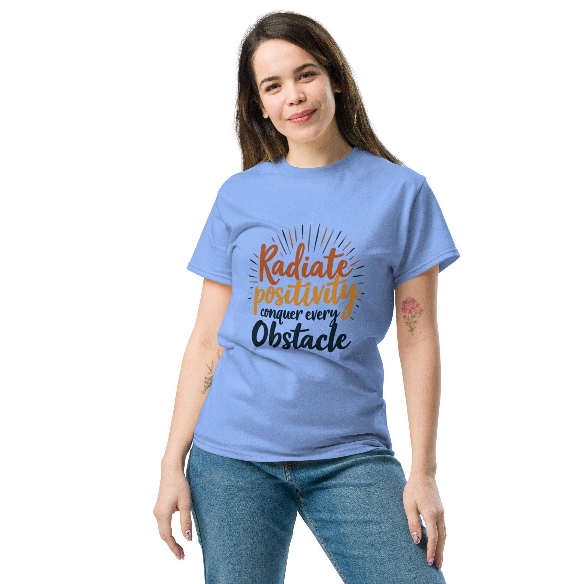 Collections by Moke Short Sleeve T-Shirt Carolina Blue / S Classic T-shirt with "conquer every obstacle"