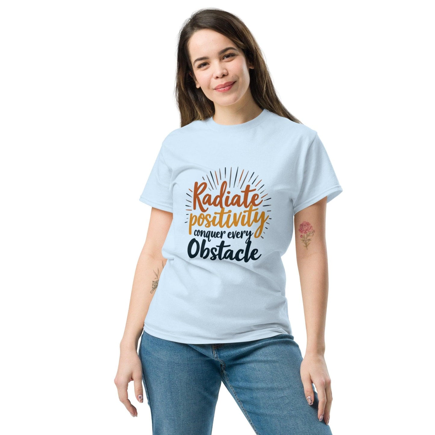 Collections by Moke Short Sleeve T-Shirt Light Blue / S Classic T-shirt with "conquer every obstacle"