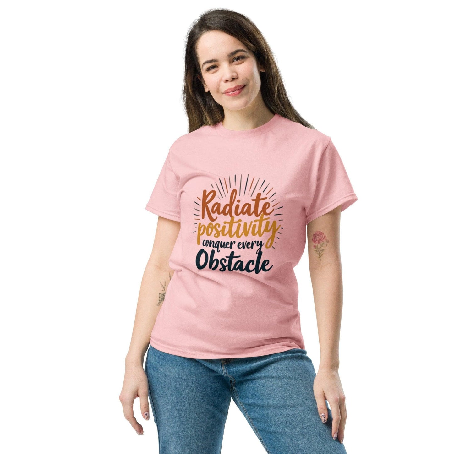 Collections by Moke Short Sleeve T-Shirt Light Pink / S Classic T-shirt with "conquer every obstacle"
