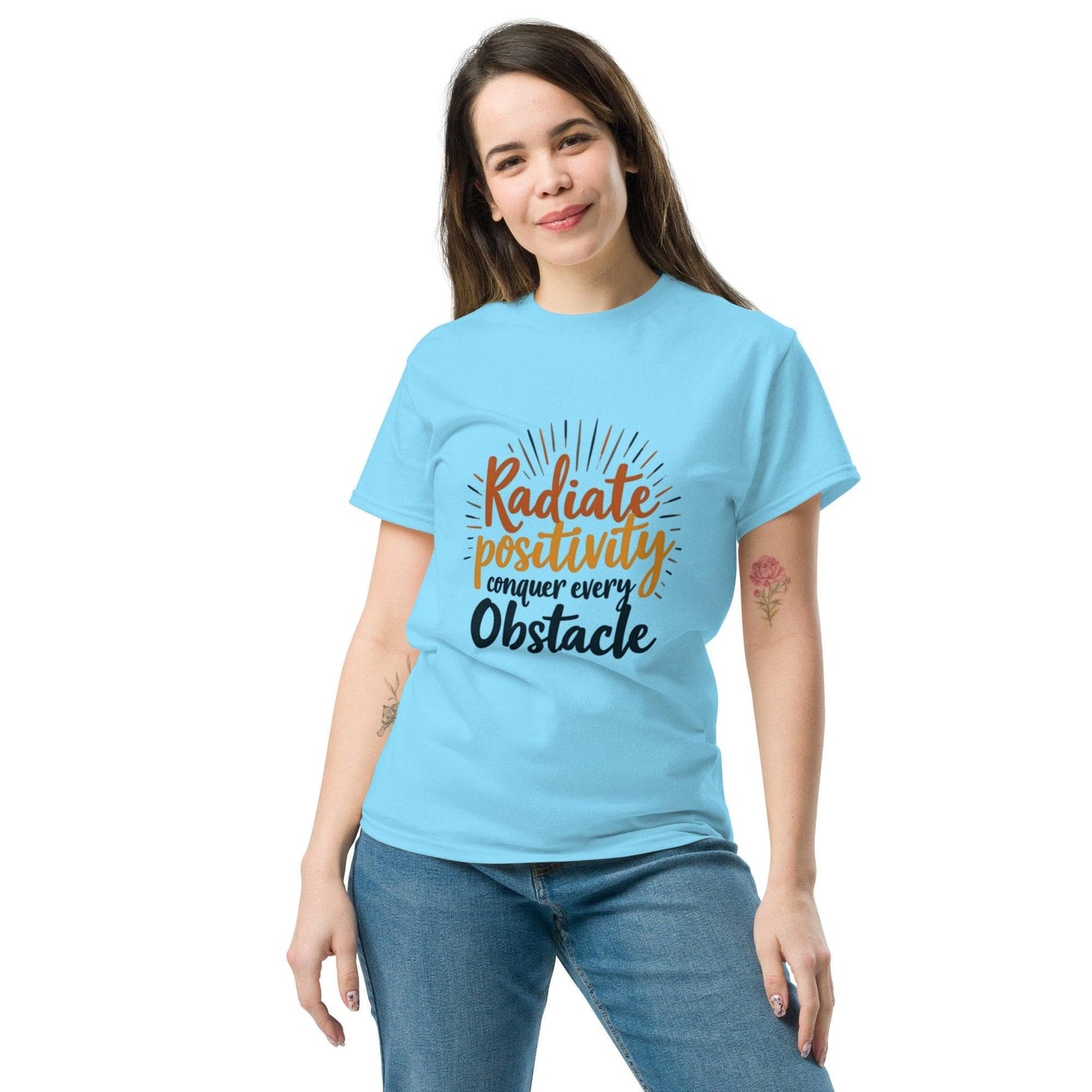 Collections by Moke Short Sleeve T-Shirt Sky / S Classic T-shirt with "conquer every obstacle"