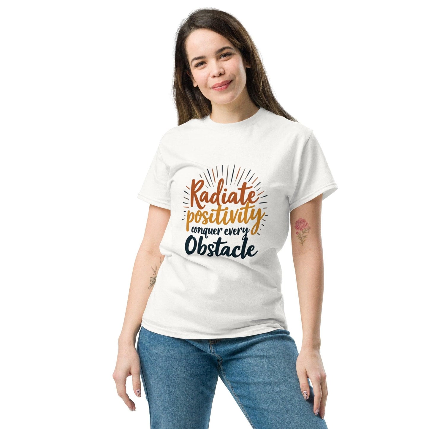 Collections by Moke Short Sleeve T-Shirt White / S Classic T-shirt with "conquer every obstacle"