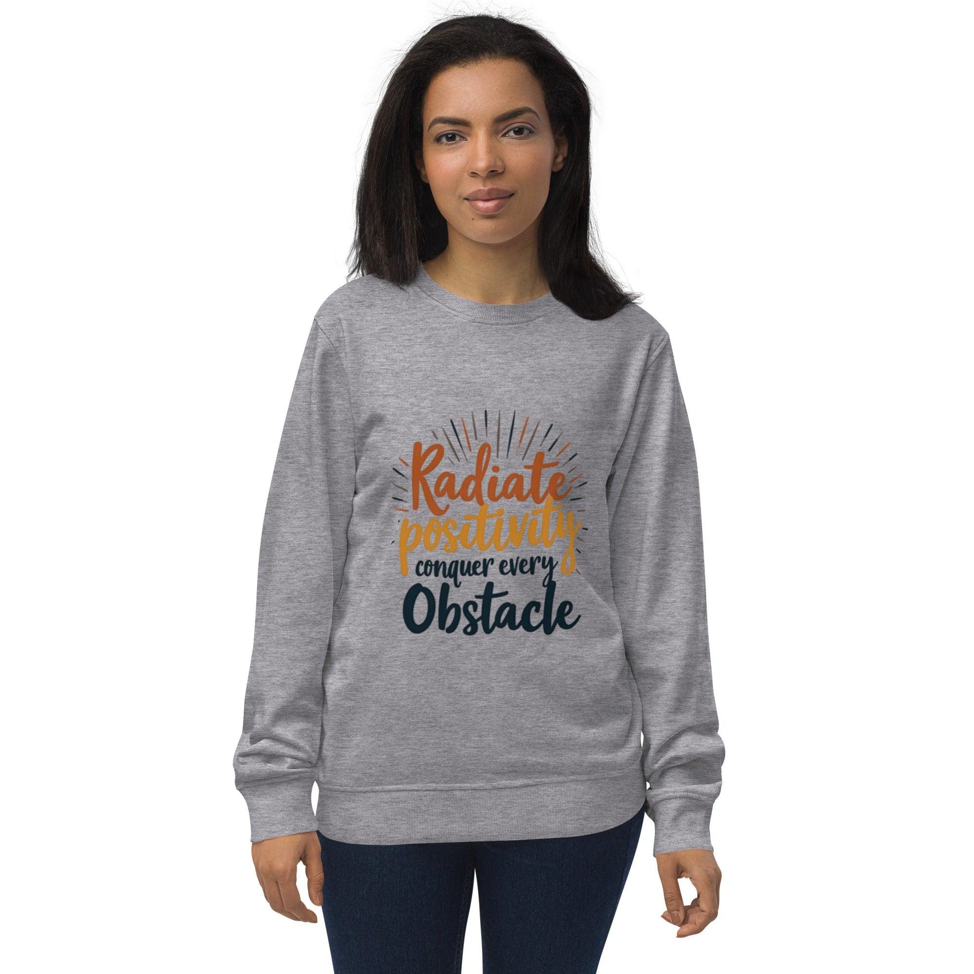 Organic Sweatshirt with "conquer every obstacle" - Collections by Moke 14033275