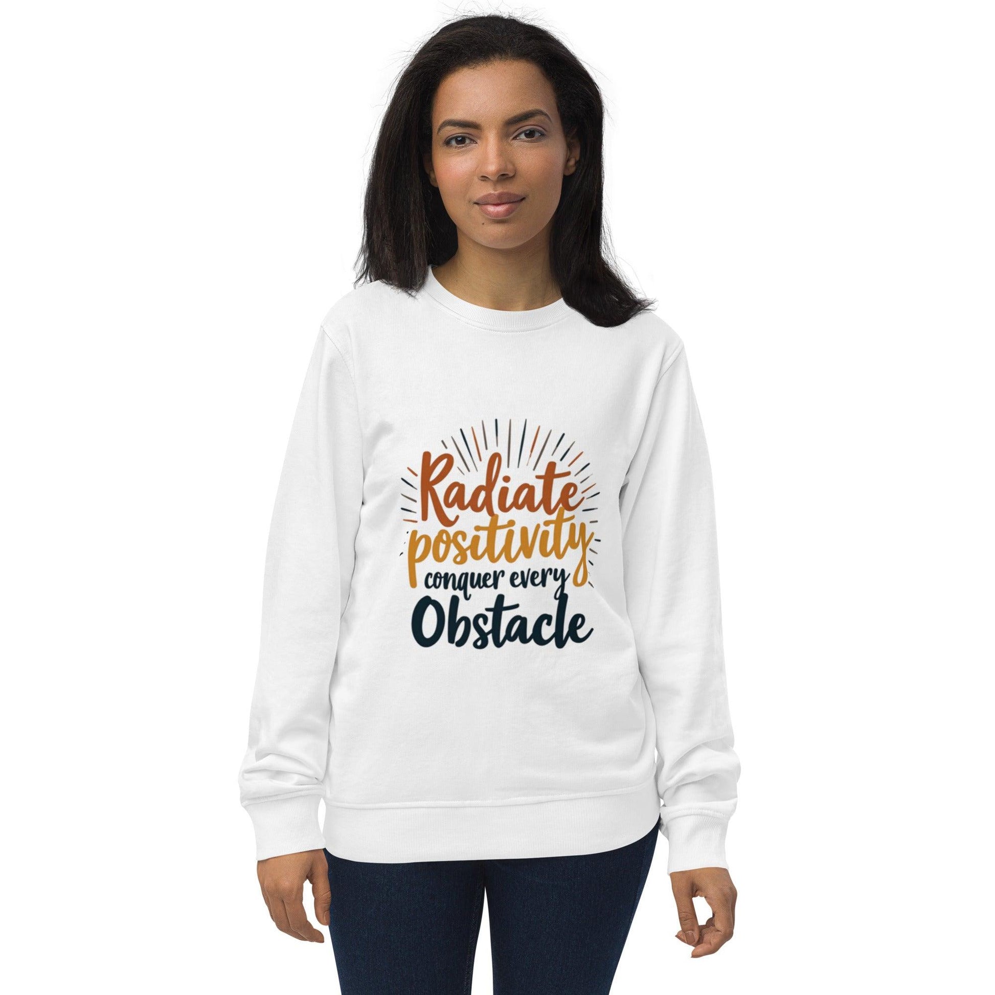 Organic Sweatshirt with "conquer every obstacle" - Collections by Moke 70362360