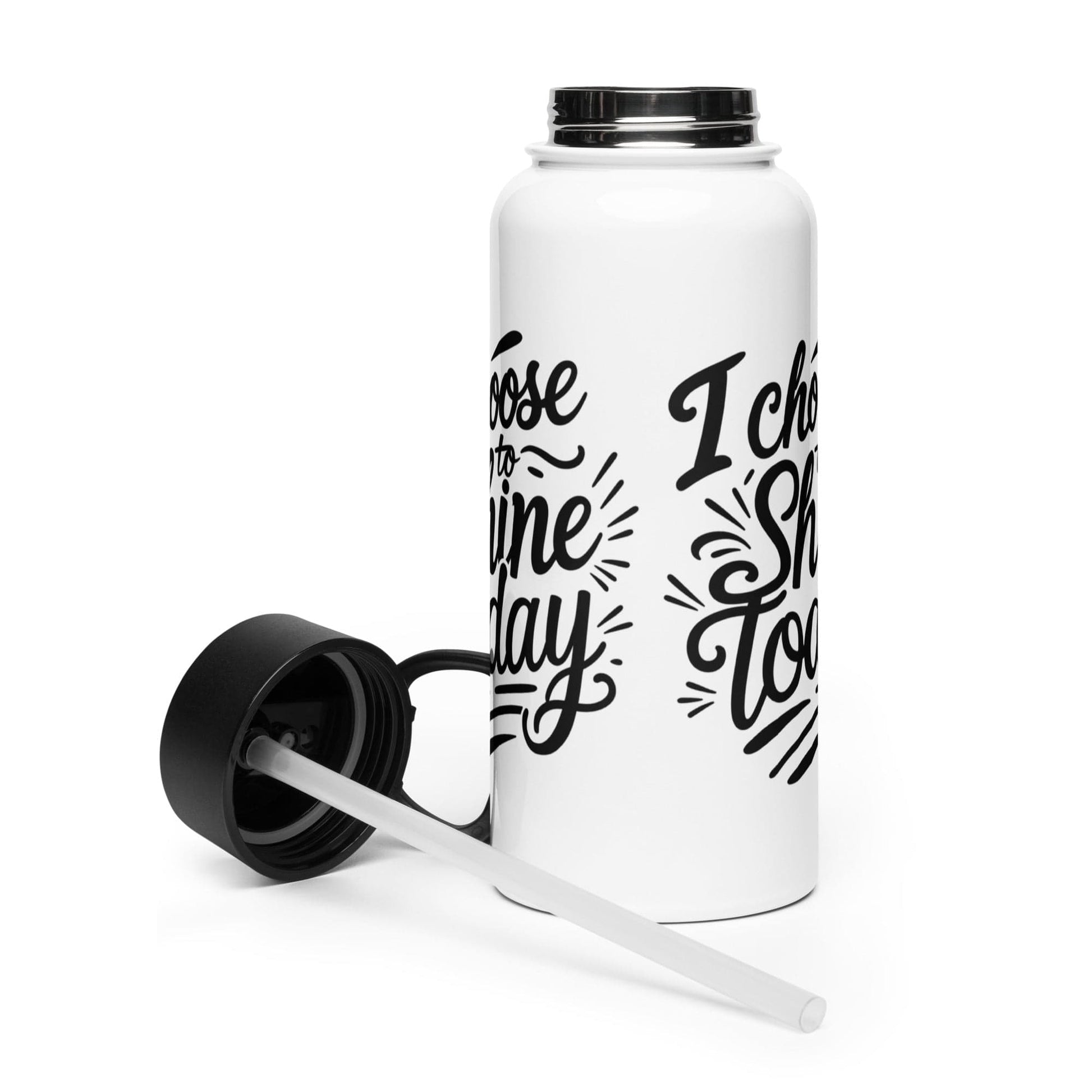 Collections by Moke Water Bottle 32 oz (950 ml) Stainless steel water bottle with "I choose to shine today"
