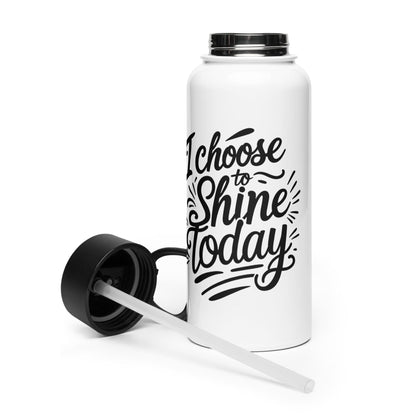 Collections by Moke Water Bottle 32 oz (950 ml) Stainless steel water bottle with "I choose to shine today"